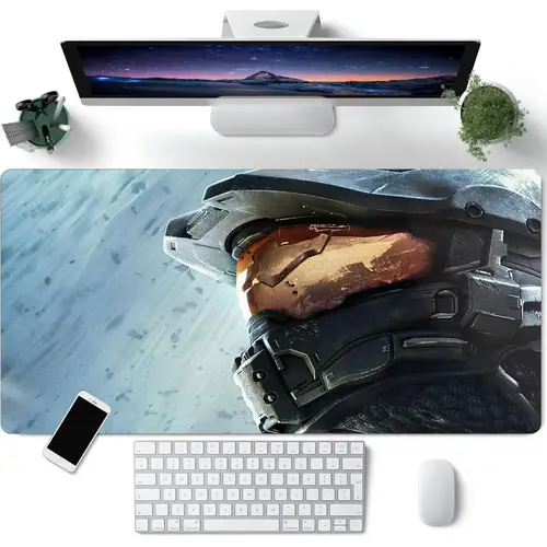 Imagen 2 del producto Alfombrilla de ratón H-Halo G-Games, alfombrilla de ratón para juegos, alfombrilla de ratón de goma para jugadores, alfombrilla de ratón de gran tamaño XXL para oficinas, cojín de escritorio para Notebook