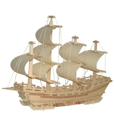 

Silk Merchant Ship Jigsaw 3D Wooden Puzzles For Kids Sailing Ship Educational Toys Assembly Wood Kits Desk Decoration