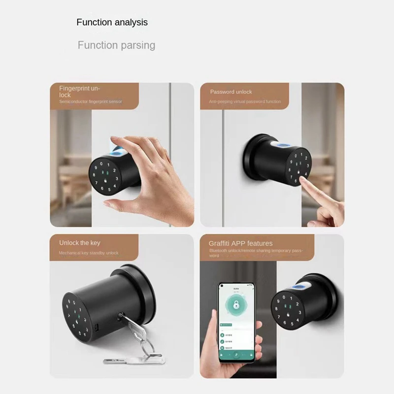 1Set Biometric Door Knob Door Knob Smart Door Knob With Keypad For Bedroom Office Interior Door