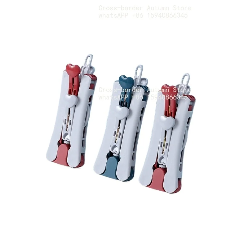 Foldable Portable Travel Clothes Hanger Multi Clip Garment Rack For Business Trip Dorm Household Use
