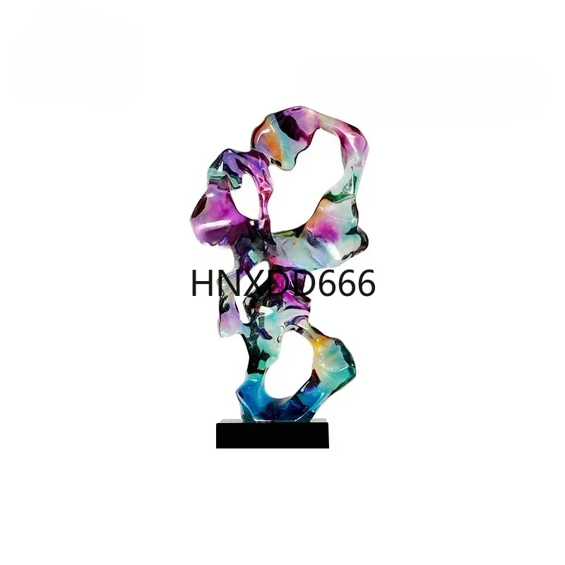 Crystal-like Sculpture Accessories Transparent Resin Hotel Hall Decoration Abstract Artwork