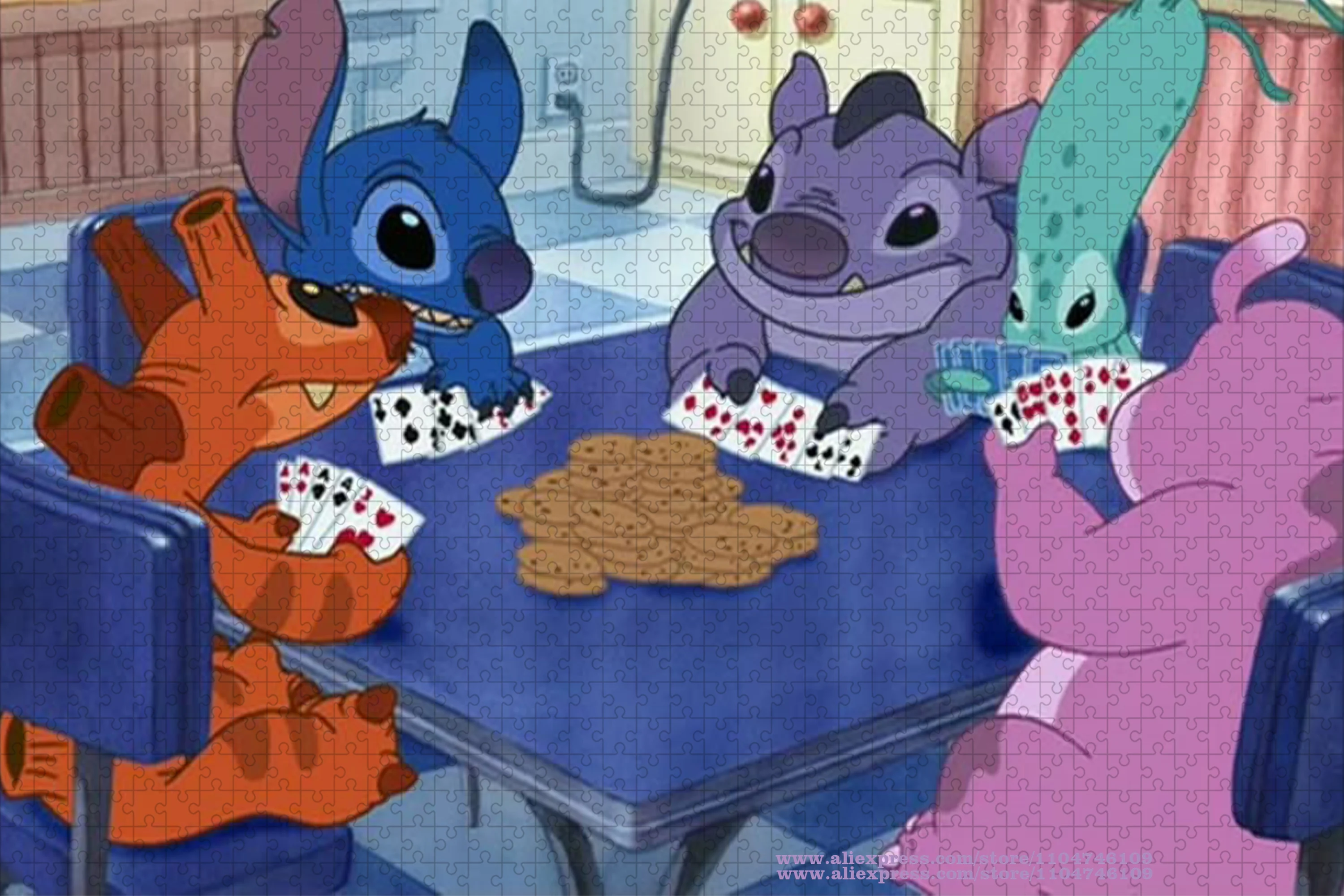 Anime Lilo & Stitch Puzzle personnages d'anime de dessin animé 108/200/300/500/1000/1500 pièces Puzzles d'intelligence pour enfants décoration de la maison