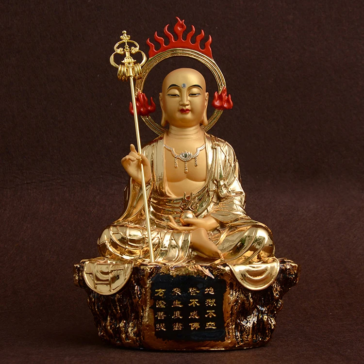 

Nanwudi Tibetan king Bodhisattva, offering Susheng, resin Buddha, ground Tibetan statue of Zuoyan biqiu, 12 inches