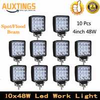 10pcs 4inch 48W led work light lamp car 4x4 ATV LED working lights truck 12V Driving fog Spotlights tractor offroad lights