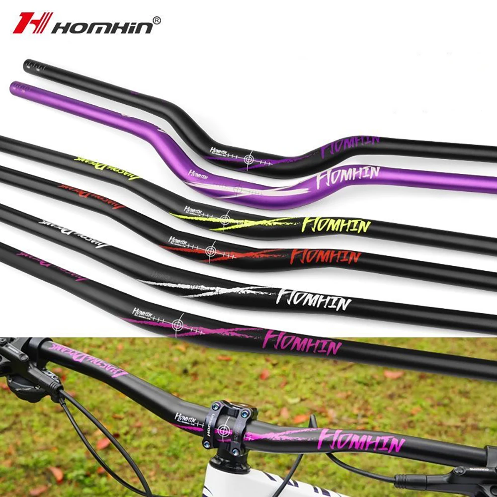 HOMHIN Handlebar 55/30/15 Lift Aluminum Alloy Mountain Bike Swallow Handlebar 31.8mm Modified Color Label Handlebar Accessories
