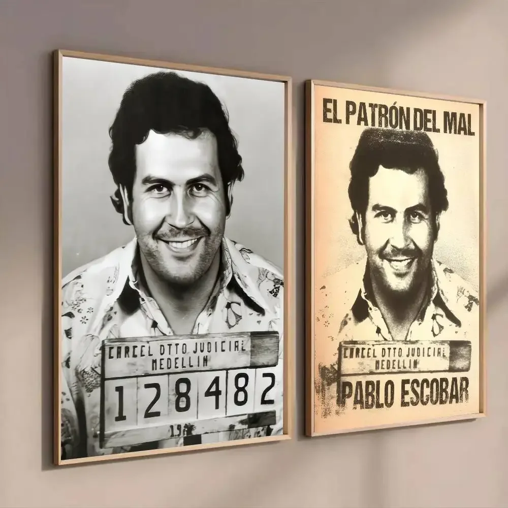 1 pc Classic Movies P-ablo Escobar Framed Prints and Posters Waterproof Paper Sticker Coffee House Bar Posters Wall Stickers