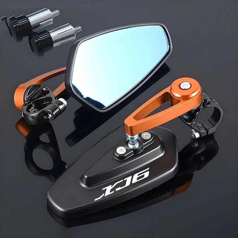 For Yamaha XJ6 N DIVERSION Universal Motorcycle Mirrors Rearview 2pcs Handle Bar End Mounting