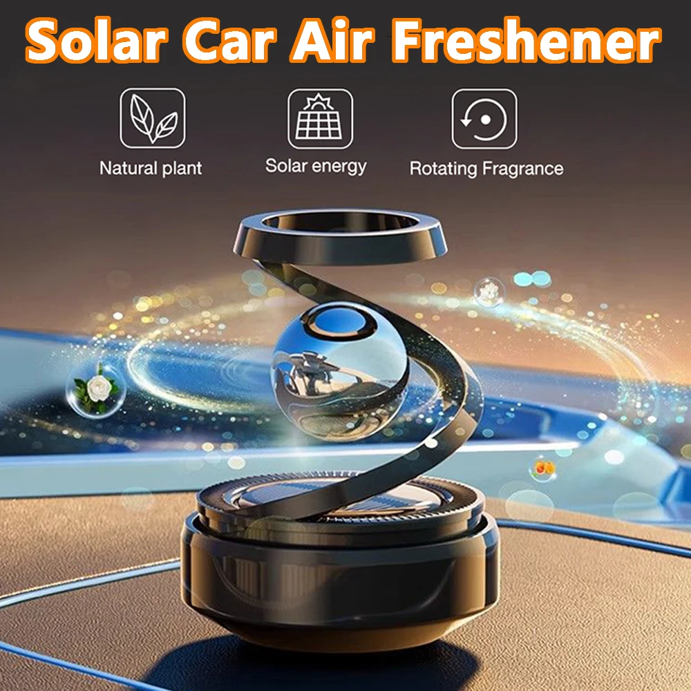 Solar Auto Lufterfrischer Automatische Rotation Dashboard Duft Auto Parfüm Deodorant Öl Diffusor Auto Innenräume Zubehör