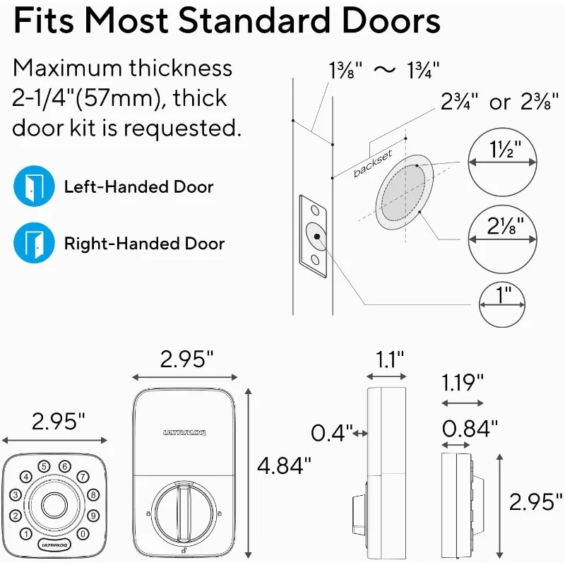 Ultra loq U-Bolt Pro Smart Lock, schlüssel loses Eingangstür schloss über Bluetooth, Smartphone, Fingerabdruck-ID, Anti-Peep-Tastatur, automatische Entriegelung