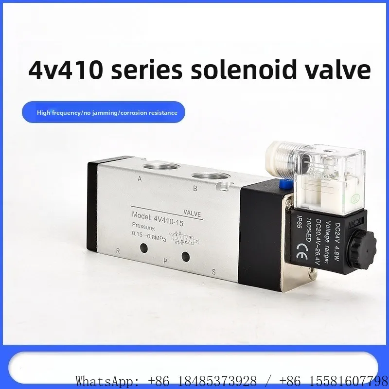 Magnetventil 4V410-15 5/2 Way Solenoid Valve Aluminum Alloy Pneumatic Directional Control Valve for Air Cylinder Control Pneumatik — Detail 3