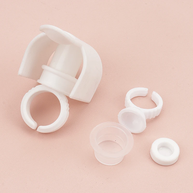 5 teile/satz Wimpern Splitter Nail art Tattoo Kleber Palette Halter Wimpern Verlängerung Ringe Stehen Klebstoff Pigment Schalen Make-Up-Tools – Detail 7