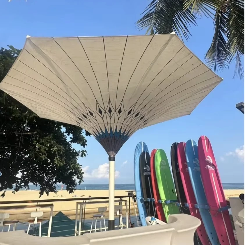 Modern Design Waterproof LED Eco Friendly Umbrella High Quality Outdoor Dining Kitchen Furniture Hotels Villas Hospitals