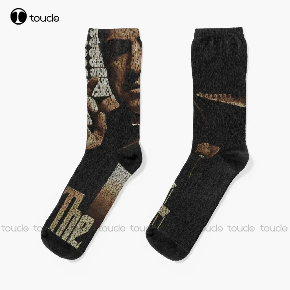 Text Portrait Of Vito Corleone With Full Script Of The Movie The Godfather Socks