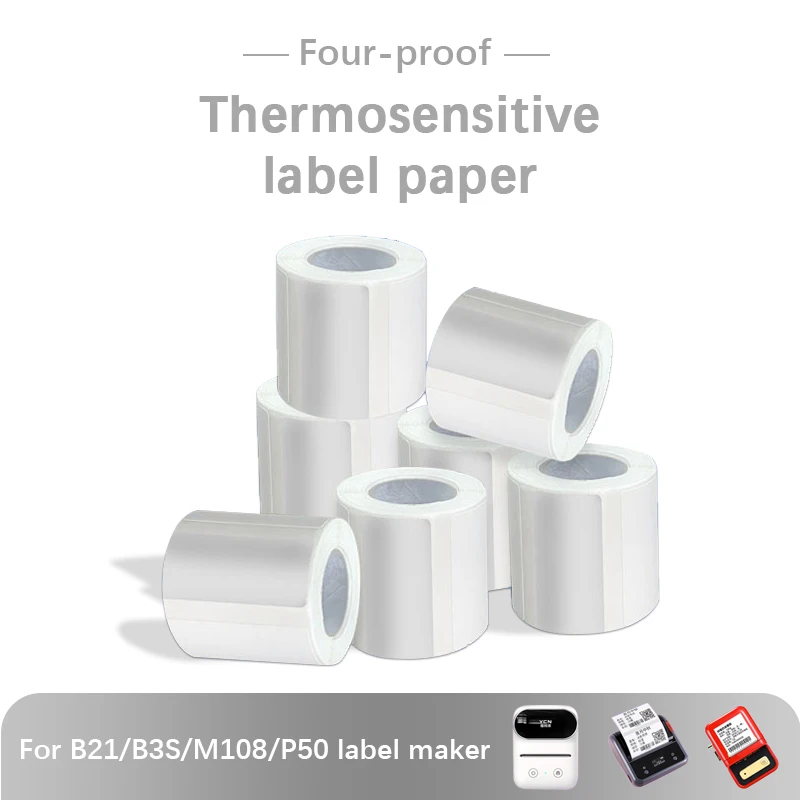 Thermal Adhesive Label Papers for DETONGER P1 Label Papers DP23 DP30 DP80 Label Maker Waterproof Tear Resistant Sticker