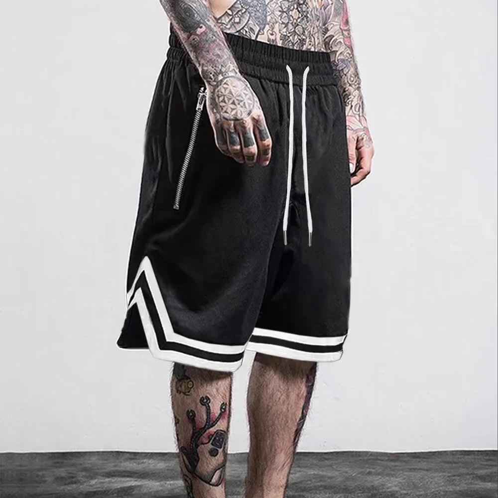 

Новые летние мужские повседневные свободные быстросохнущие спортивные шорты для фитнеса с пятью точками для бега и тренировок по баскетболу