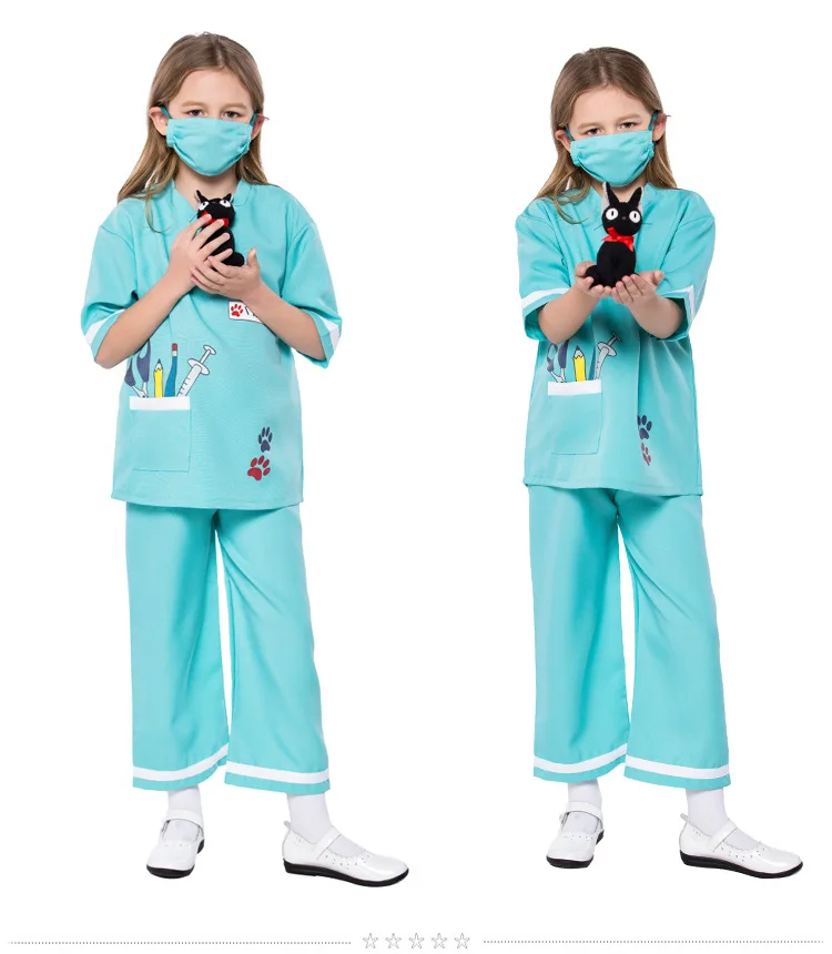 Kinderdag Kid 'S Dierenarts Kostuum Arts Chirurg Professionele Kostuum Halloween Purim Verpleegster Cosplay Fancy Dress