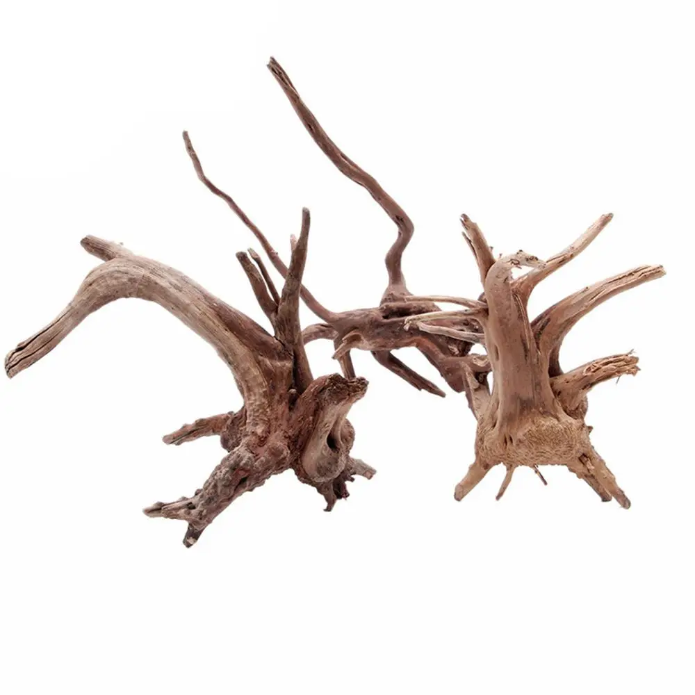 1PC Natural Driftwood Tree Trunk Micro Landscape Reptile Cylinder Fish Tank Ornament Aquarium Decoration Cuckoo Roots Dead-wood