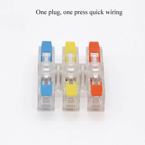 Imagen 2 del producto Bloques de terminales de conector Terminales de cable rápidos Terminales LED de acoplamiento de cable de salida múltiple tipo empuje de engarzado