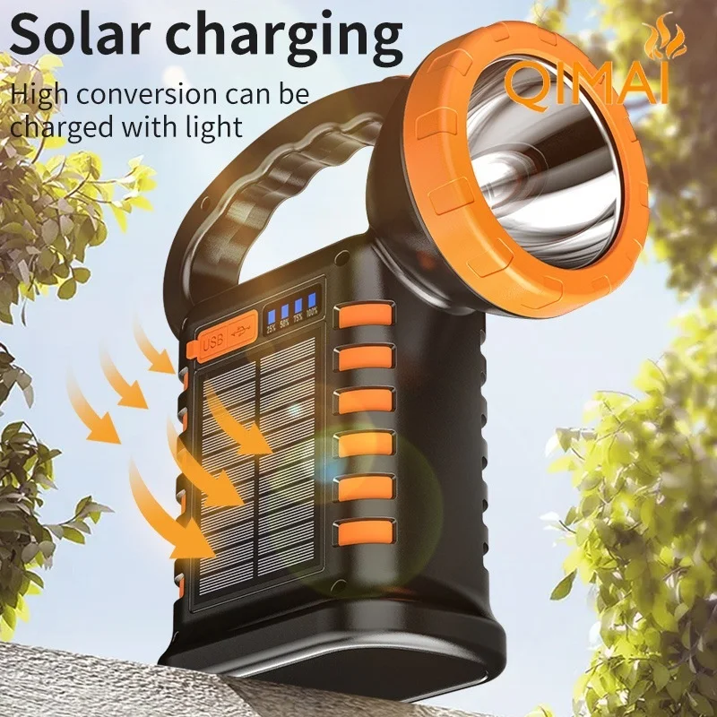 

Portable Solar LED Camping Handheld Work Light Rechargeable Multi-Function Outdoor Camping Emergency Lamp for Outdoor Camping