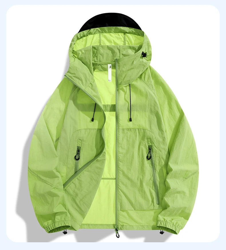 UPF100+ Sonnenschutzkleidung Nylon Schnelltrocknende Dünne Eisseide Hautjacke für Männer und Frauen Outdoor Anti-UV Sonnenschutz Kapuzenjacken – Detail 11