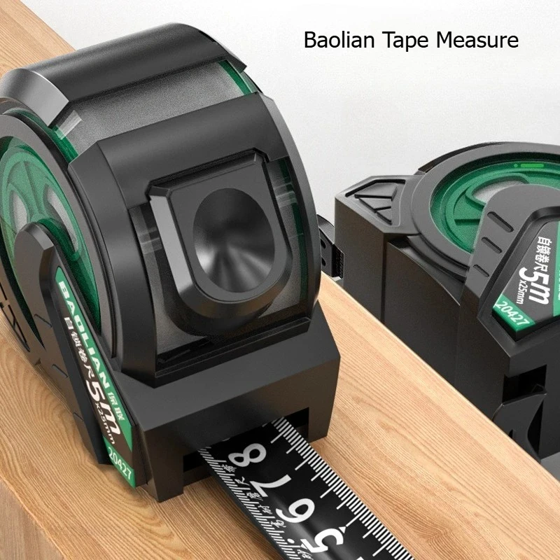 Baolian Tape Measure Self-locking Thickened Hardened Wear-resistant Steel Tape Measure Household Measuring Tool Portable Ruler