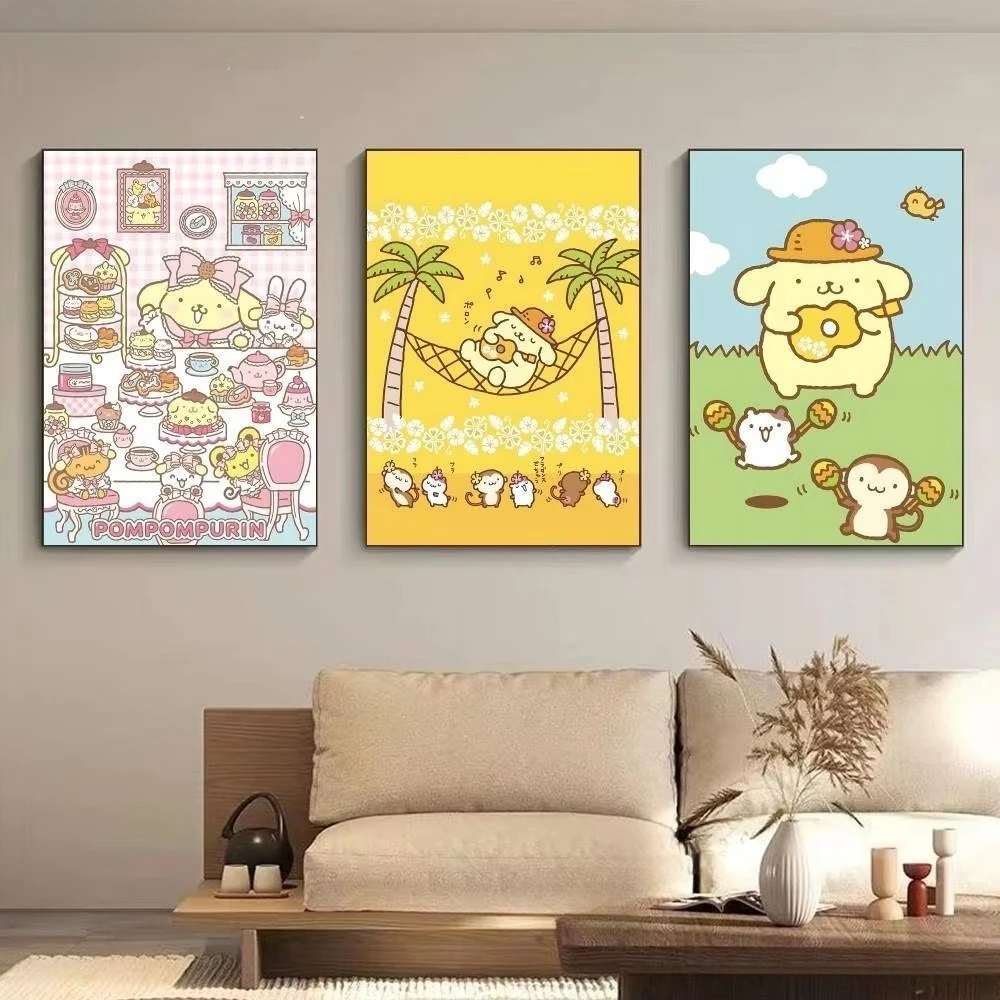 Sanrio Pompompurin Yellow Kawaii Art Jigsaw Puzzles 500/1000/1200/2000PCS Handmade Art Exquisite Home Decor Gift No Frame