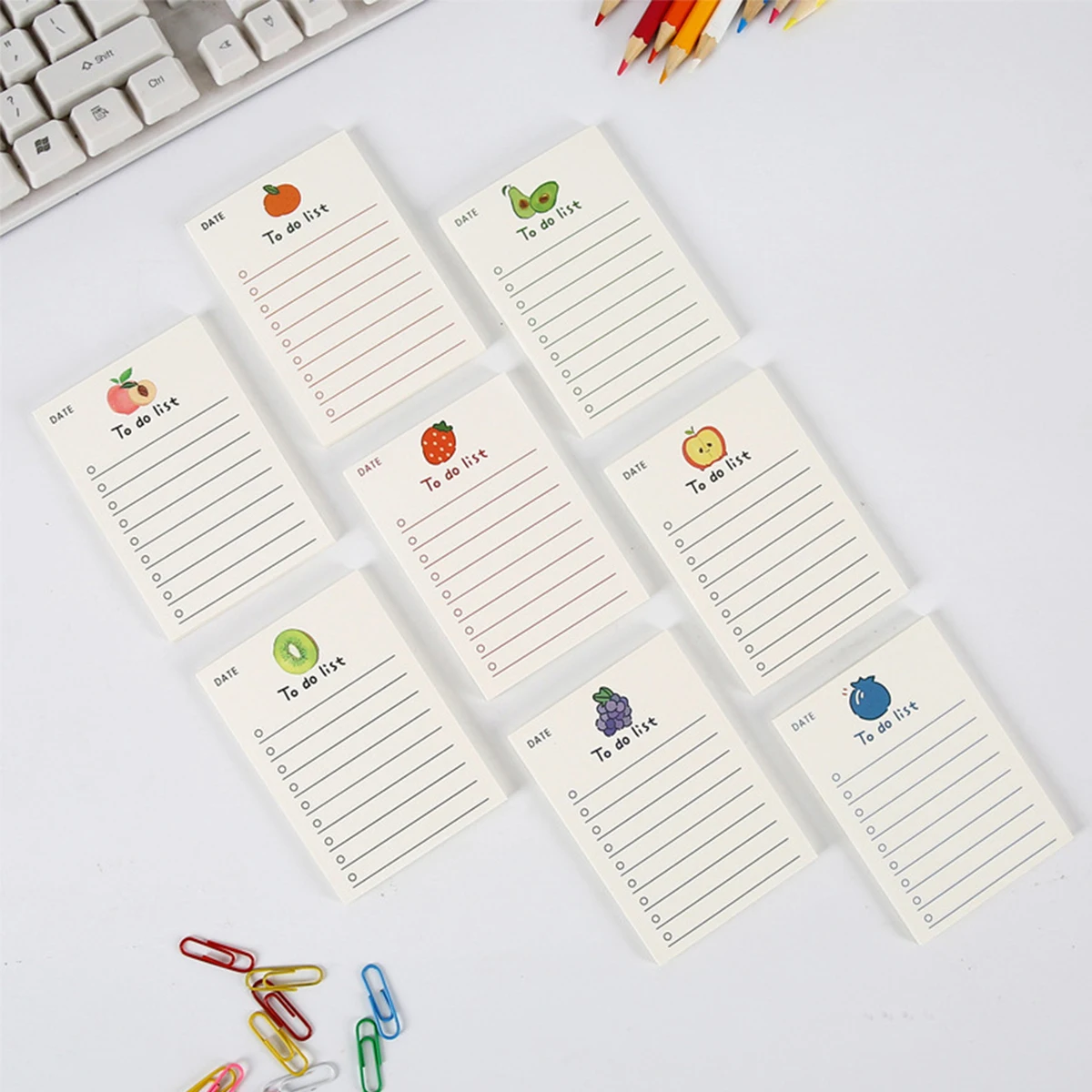 Randomly send 8 cute fruit printing to-do list notebooks, student and office daily planning notebooks