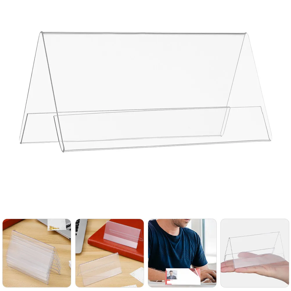 

8Pcs Conference Table Name Plates Clear Acrylic Display Stand Transparent Desk Sign Holder for Office Meetings Seating Cards