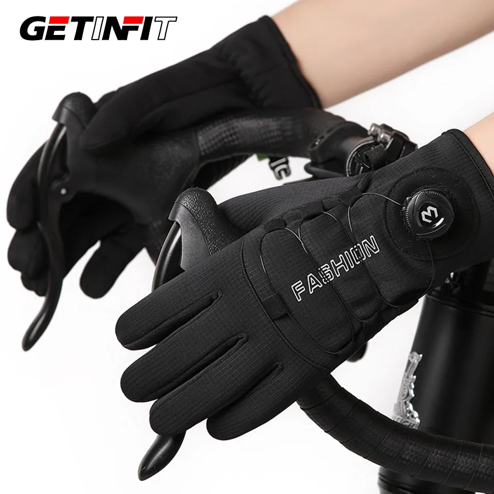 

GETINFIT 1Pair Cycling Gloves Winter Keep Warm Adding Fleece Outdoor Gloves Touch Screen Waterproof Windproof Fitness Motorcycle