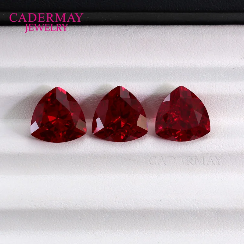 Lab Ruby 4mm-12mm Trillion Shape Pigeon Blood Red Synthetic Ruby Lab Grown Ruby Loose Gemstones for Making Jewelry