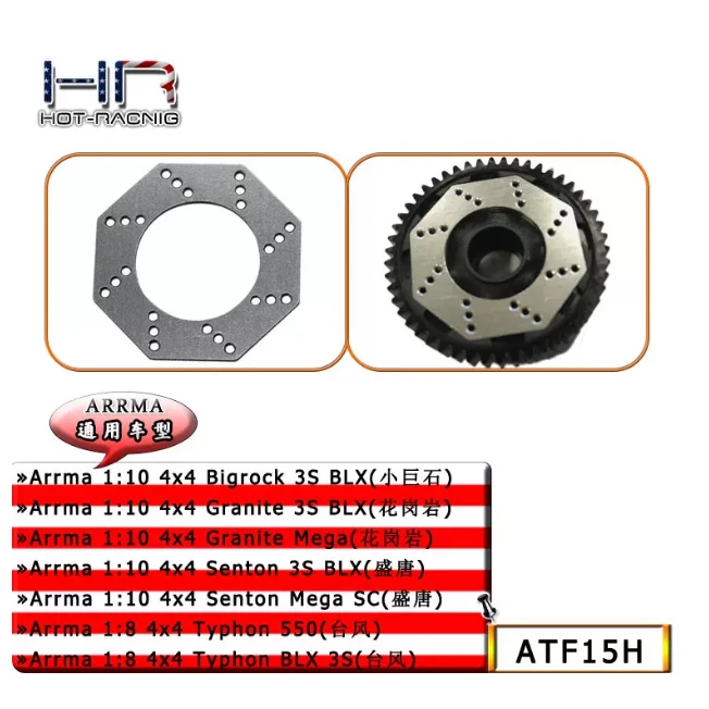 Hot Racing CNC Aluminum Alloy Slipper Clutch Pad Limiter Plate for Arrma 1:10 Granite 4x4 Mega AR310790 Upgrade