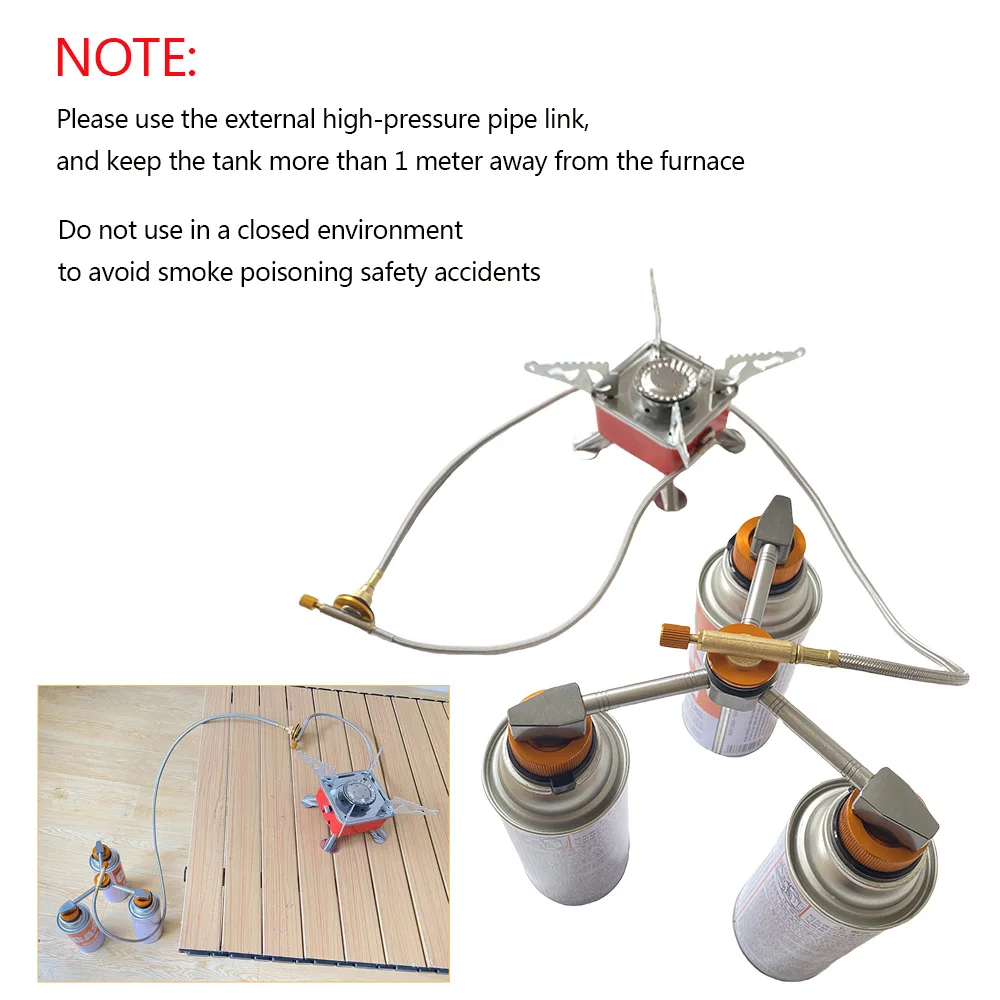 3 in 1 E-Three Outputs Gas Tank Conversion Head Gas Distributor Conversion HeadButane Adapter Extension Split Furnace Adapter