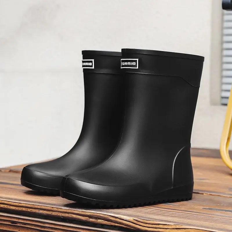 

Полувысокая легкая мужская обувь для работы. Грязевые сапоги. Водонепроницаемые и нескользящие удобные мужские резиновые сапоги из ПВХ для взрослых.