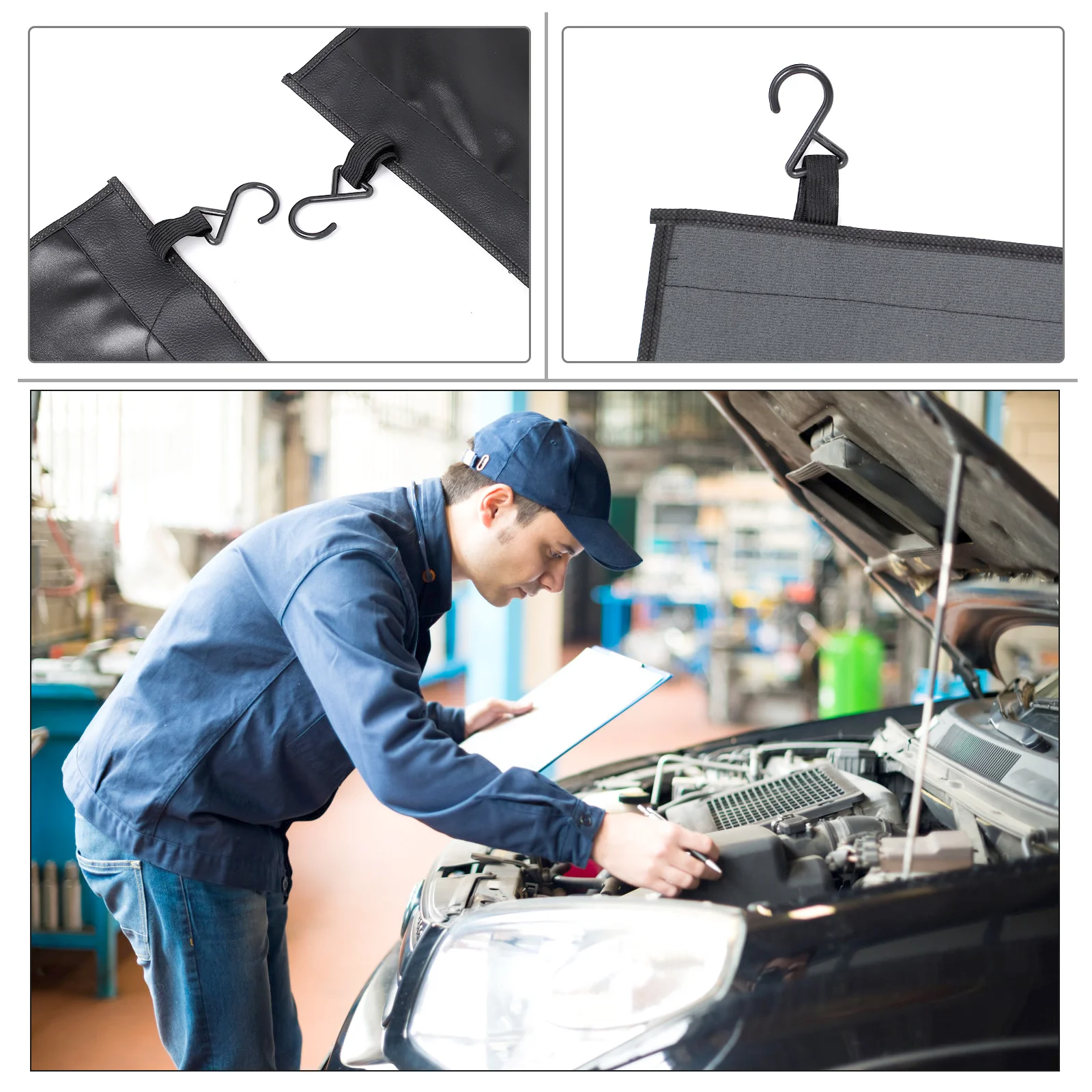 

JECOMPRIS 1PC Automotive Protective Pad Black Repair Mat for Car Mechanics Waterproof Work Cover