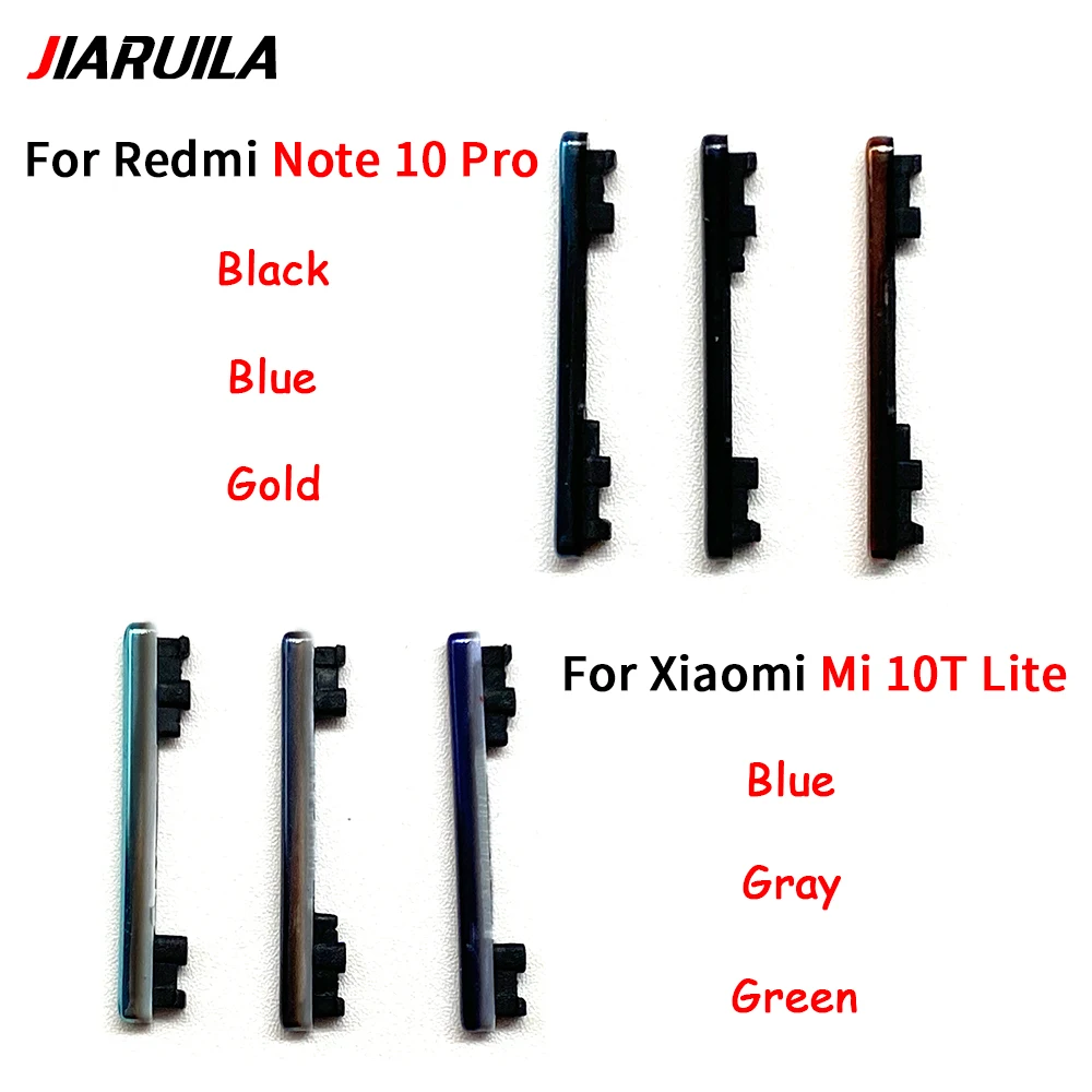 10 قطعة/الوحدة قطع غيار علوية لهاتف Xiaomi Redmi Note 10 Pro / Mi 10 10T Pro مفاتيح زر جانبية أزرار حجم الطاقة