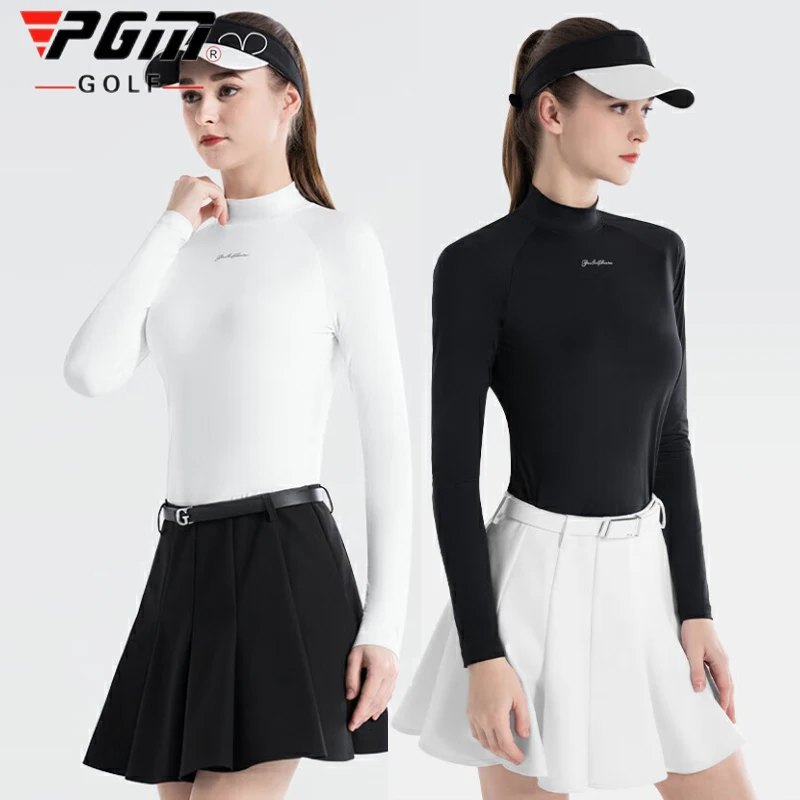 

PGM Golf Apparel Women Sunscreen Long Sleeve Top Ladies Ice Feel Anti UV Cool Shirt Breathable Elastic Sports T-shirt Sunscreen