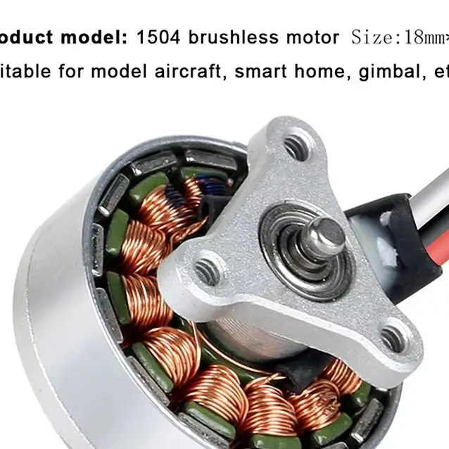 1Pc 7.4V Pan-Tilt Aircraft 1504 Brushless Motor For 4 Axes Remote Control Airplanes Quadcopter Model Aircraft Accessories