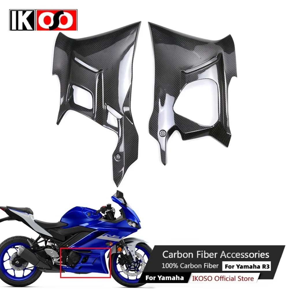 For Yamaha R3 2022 2023 2024 Full Carbon Fiber Lower Side Panel Lower Flow Hood Protective Shell Motorcycle Fairing Accessories