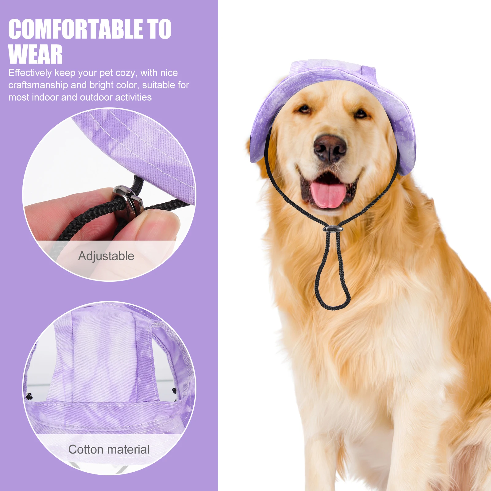 

Fashionable Dog Outdoor Hat Pet Baseball Cap Puppy Sun Hat Adjustable For Small Dogs Bright Color Comfortable Sun-Shade Cap For