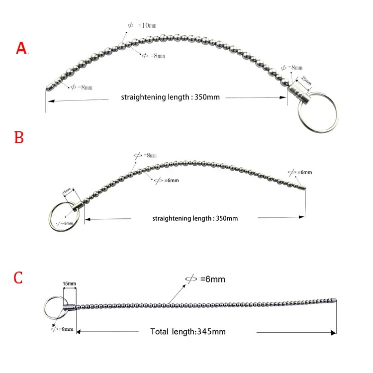 Расширители звука уретры из нержавеющей стали, звучащая пробка для пениса, бусины, вставная палочка для взрослых, БДСМ, ограничения для бондажа, секс-игрушки для мужчин
