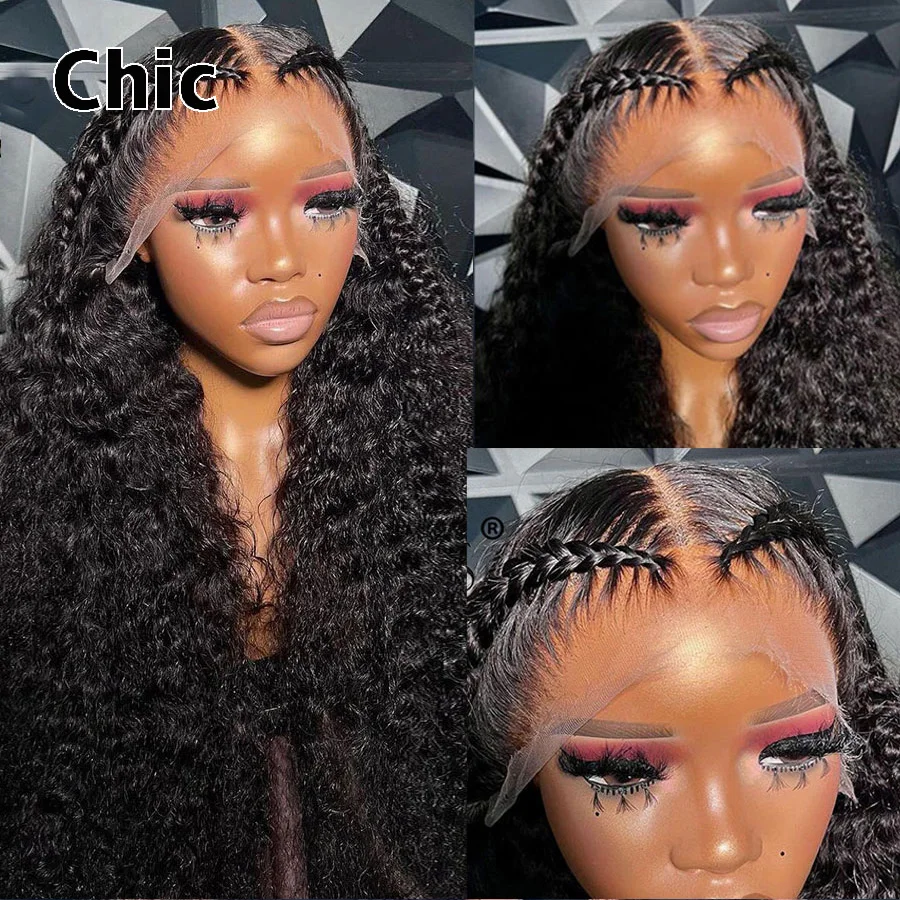 Chic Double Drawn 13x6 HD Lace Front Human Hair Wigs Glueless 260% Density Burmese Deep Curly 5x5 Lace Closure Wigs Pre Plucked