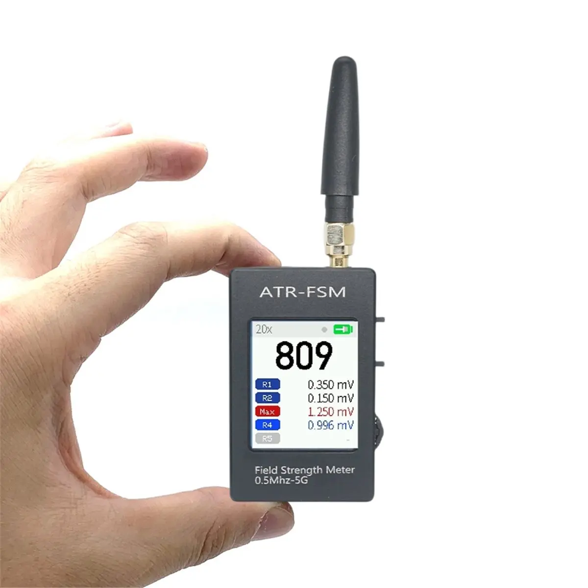 CNC -FSM Handheld Field Strength Meter 0.5MHz-5GHz +50dBm to -70dBm Gain Attenuation Portable EMF Signal Detector A