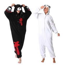 Men's Black Bear Onesie Animal Cosplay Pink Adult Woman Pajamas Cartoon Overall Winter Jumpsuit Loungewear Raccoon Kigurumi