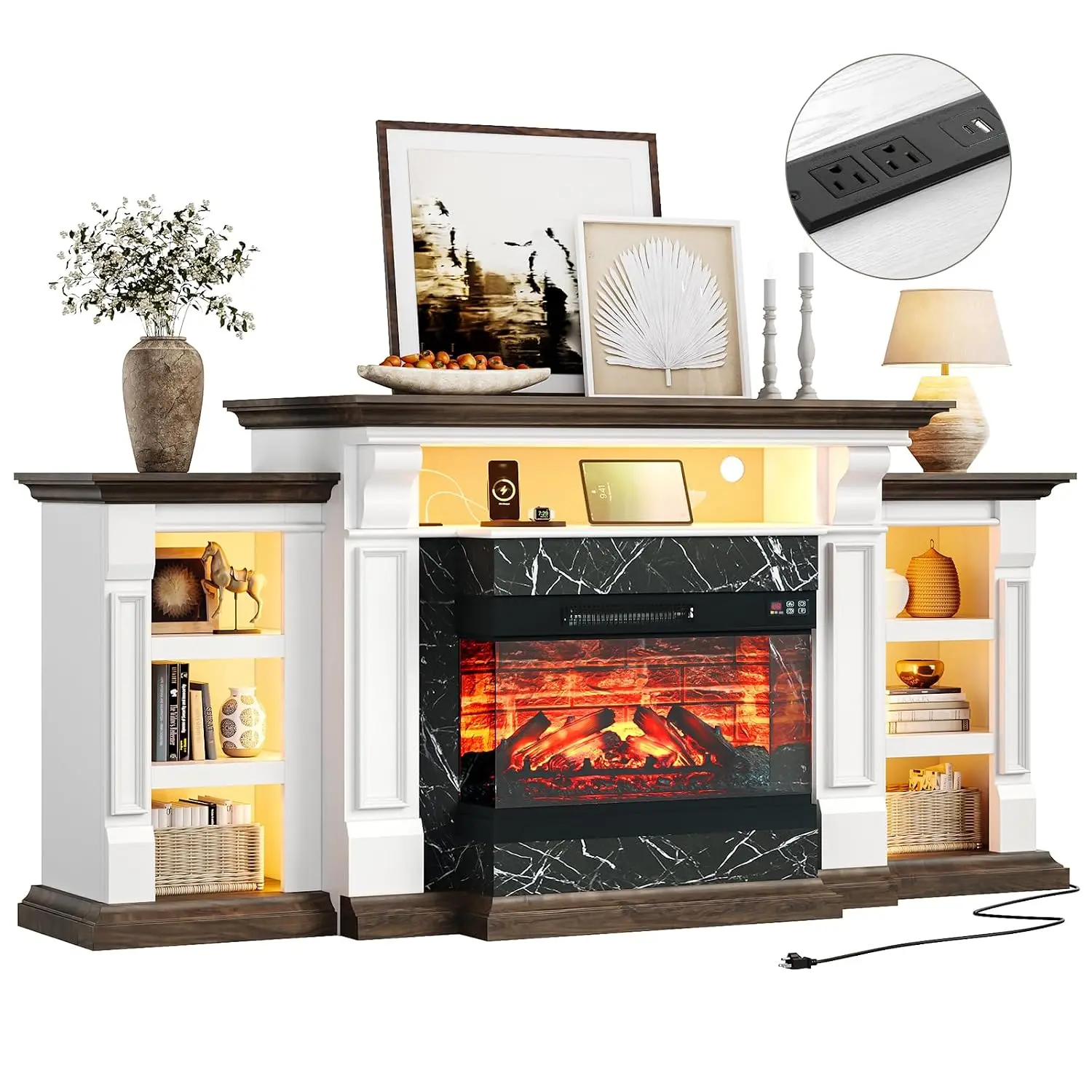 LED Electric Fireplace TV Stand, 72