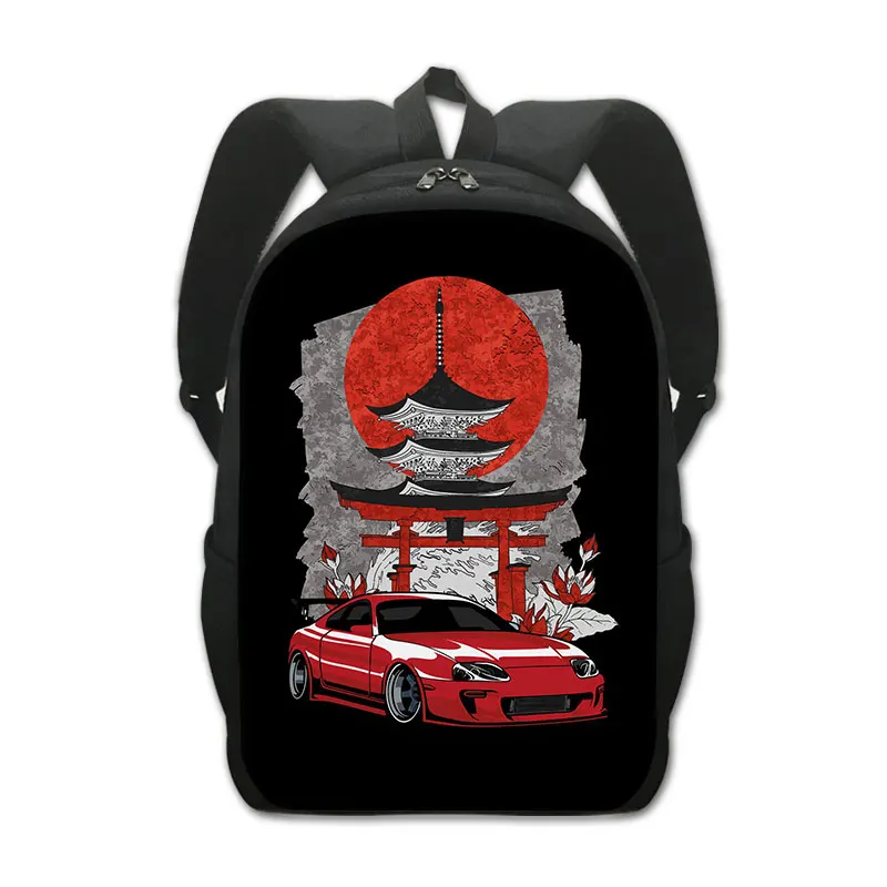 Japan Red Sun Racing Car Rucksack Damen Herren Mechaniker Motor Turbine Schultaschen für Kinder Büchertasche Laptop Tagesrucksack Rucksäcke Geschenk