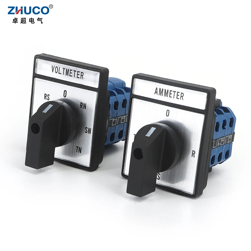 

ZHUCO SZW26/LW26-20 YH5.3 LH3.3 20A 3 Poles 12 Screws Ammeter 4 Positions Voltmeter 7 Positions Rotary Cam Changeover Switch