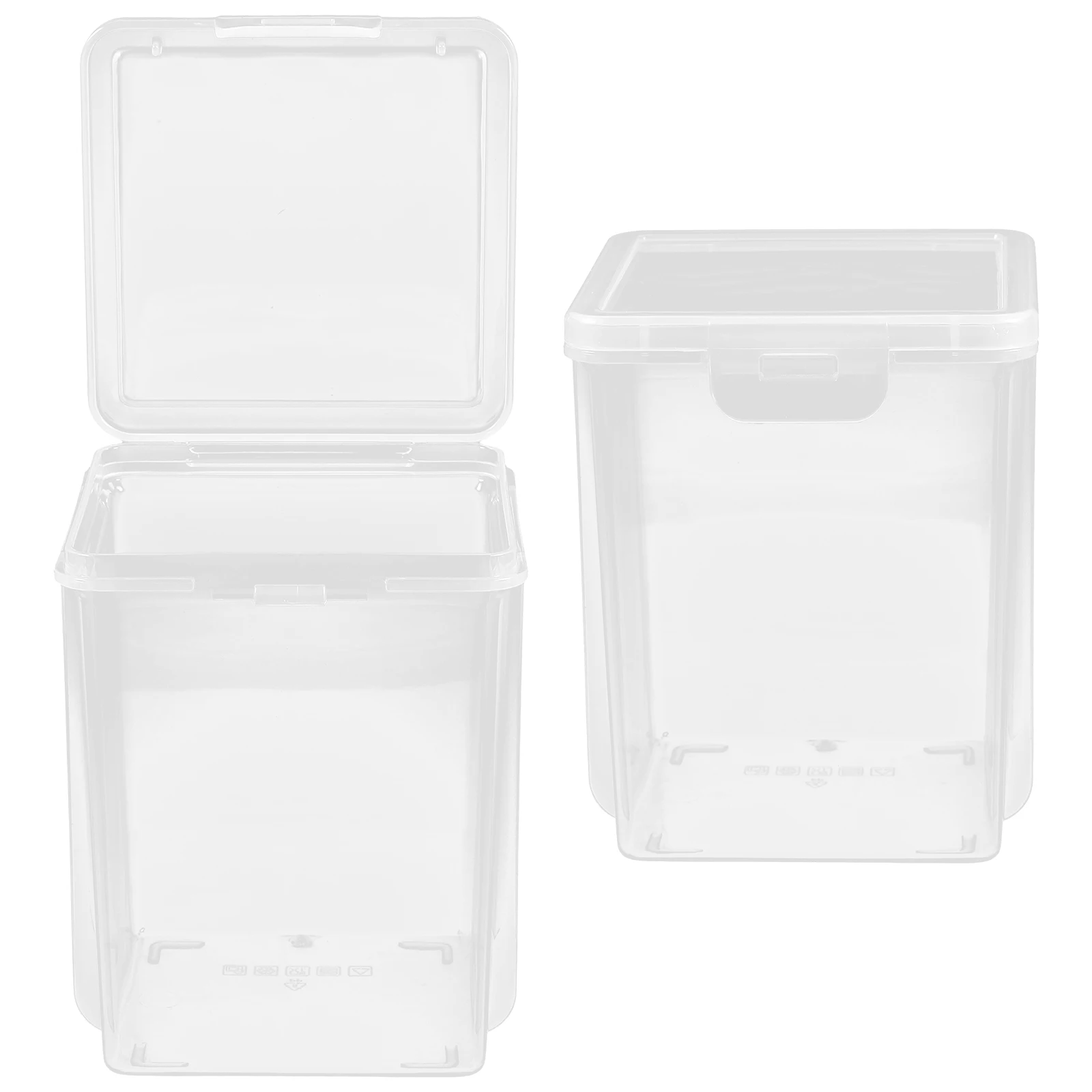 

2 Pcs Storage Box Transparent Plastic Containers for Classroom Office Desk Clear Stacking Bins with Lid Small Size Storage
