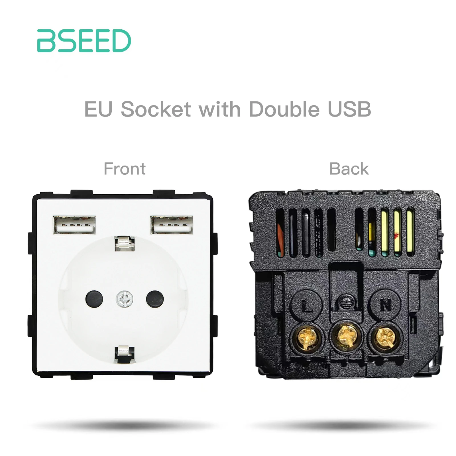 BSEED EU Standard Taste Schalter Teil HDMI USB TV Internet Typ-C Buchse Funktion Teile Mit Glas Rahmen DIY Heimwerker