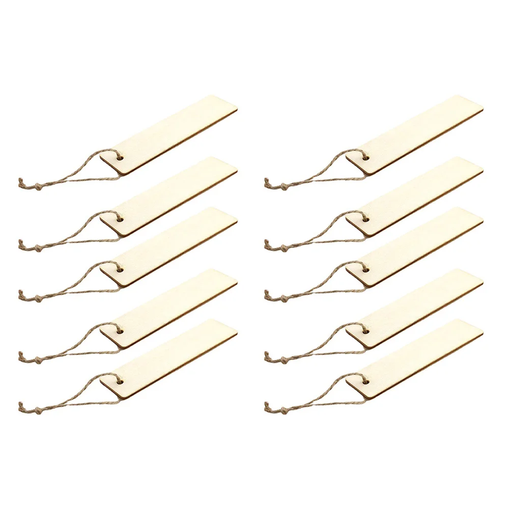 20 قطعة الإشارات المرجعية الخشبية الفارغة DIY بها بنفسك مستطيل Hangtags لوازم الحرفية لتلوين علامات الصفحة الهدايا المرجعية الخشبية