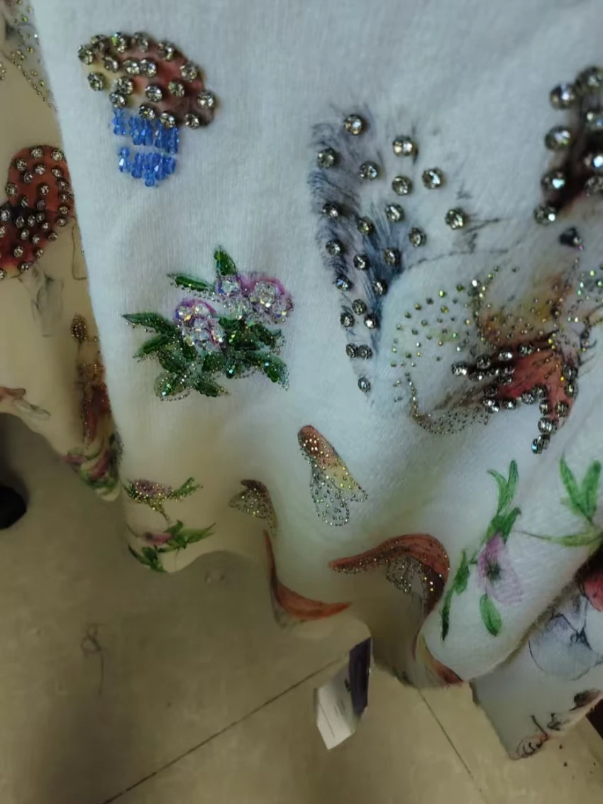 صور حقيقية البريق الأحجار غرزة البلوزات لطيف الخريف الشتاء تريكو البلوز سحب أنثى الاتجاه 2025 المرأة Y2K سترة #5